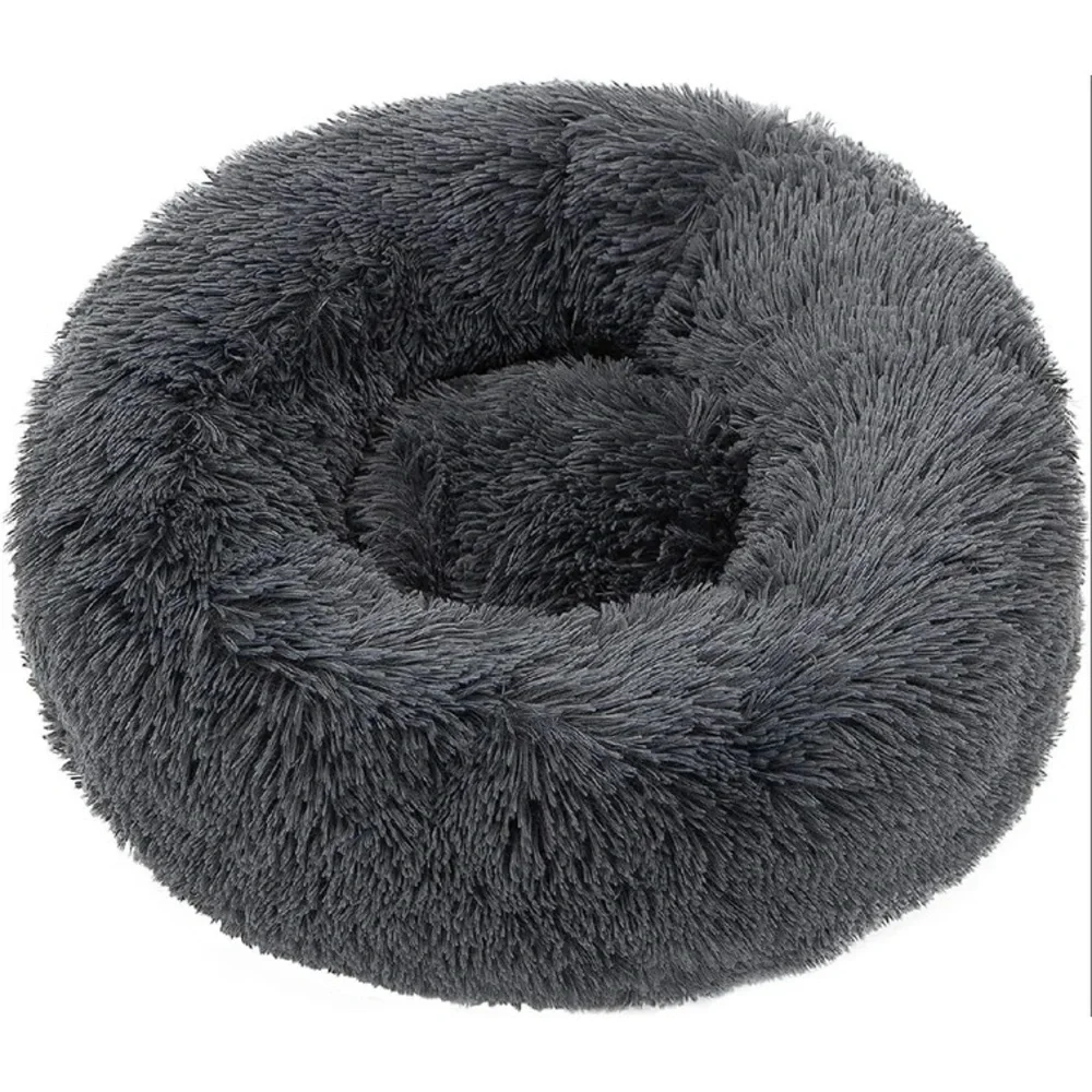 NEW Calming Round, Anti-Anxiety, Cozy Plush Faux Fur Cat/Sm Puppy Cushion Bed